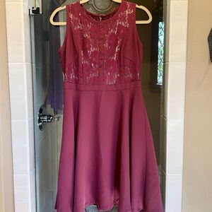 Red Lace Homecoming Dress